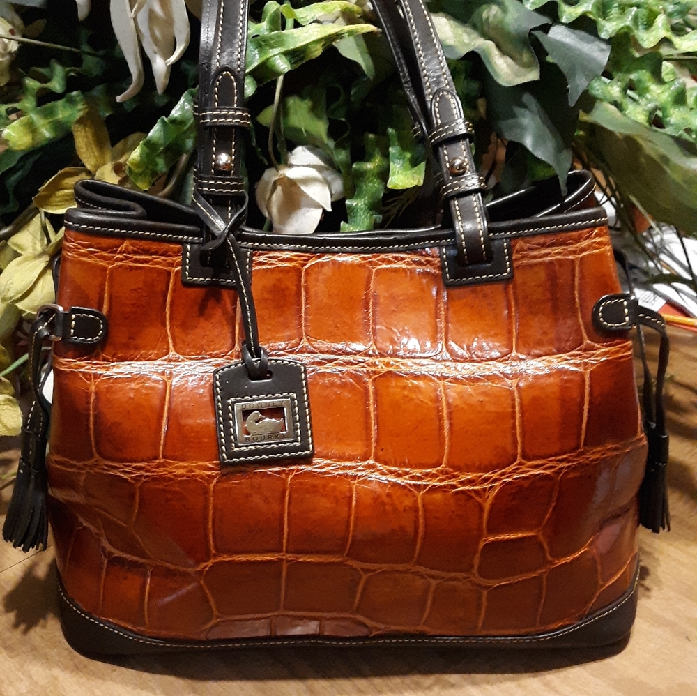 Dooney & Bourke Burnt Orange Croc Satchel